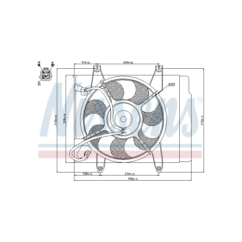 Ventilateur, refroidissement du moteur NISSENS 85344