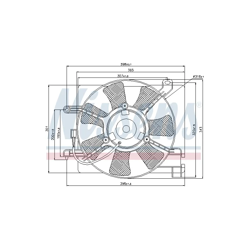Ventilateur, refroidissement du moteur NISSENS 85347