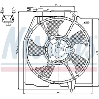 Ventilateur, refroidissement du moteur NISSENS 85382