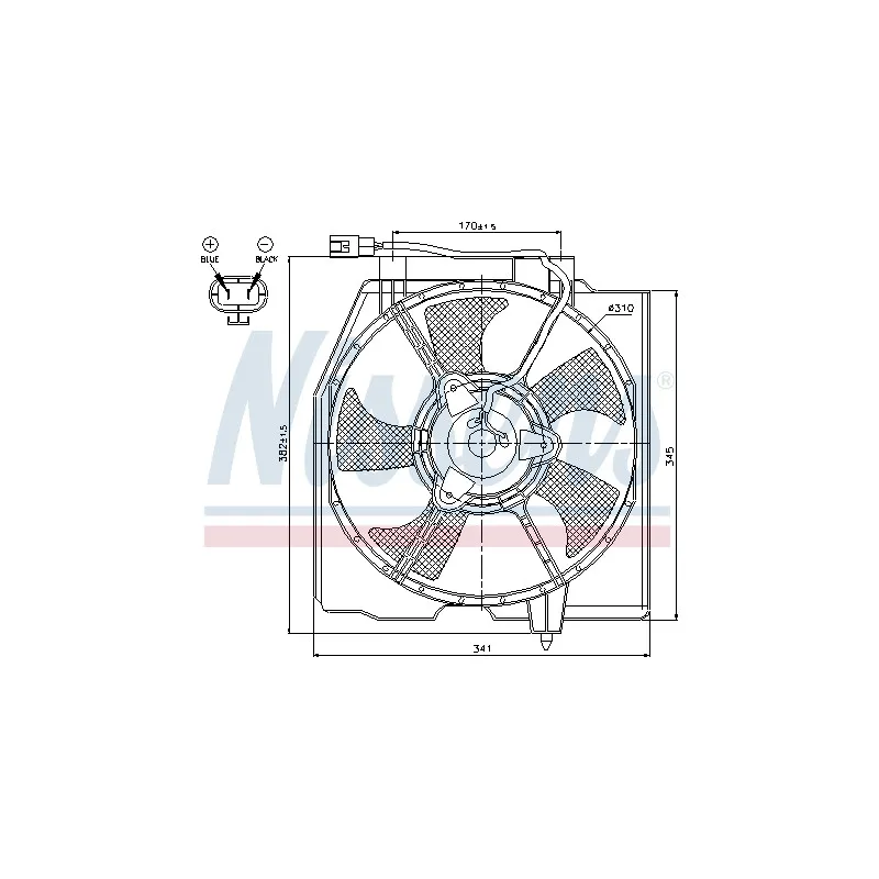 Ventilateur, refroidissement du moteur NISSENS 85382