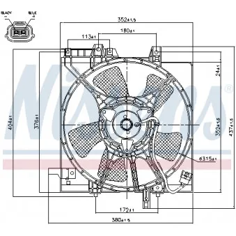 Ventilateur, refroidissement du moteur NISSENS 85490