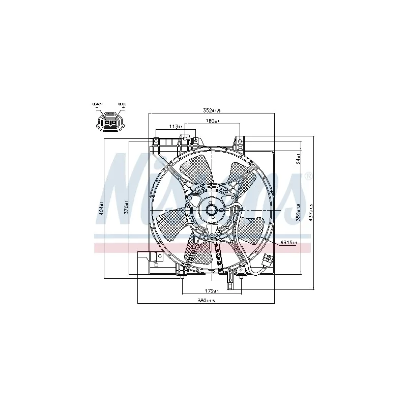 Ventilateur, refroidissement du moteur NISSENS 85490