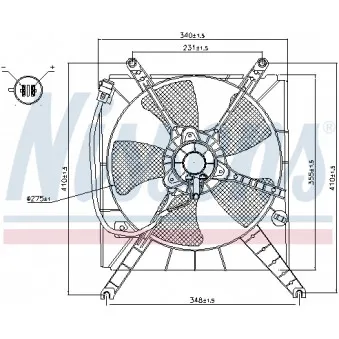 Ventilateur, refroidissement du moteur NISSENS 85496
