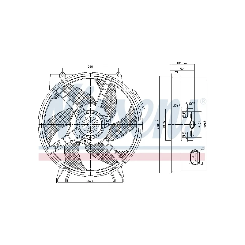 Ventilateur, refroidissement du moteur NISSENS 85500