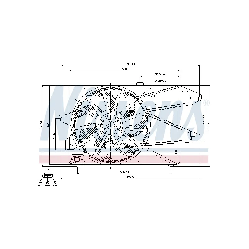 Ventilateur, refroidissement du moteur NISSENS 85505