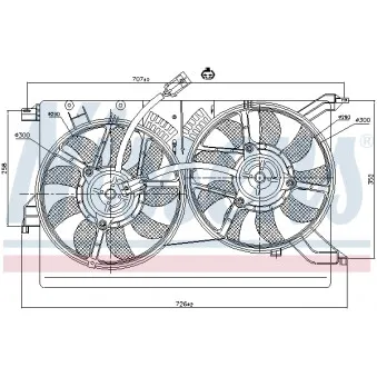 Ventilateur, refroidissement du moteur NISSENS 85523