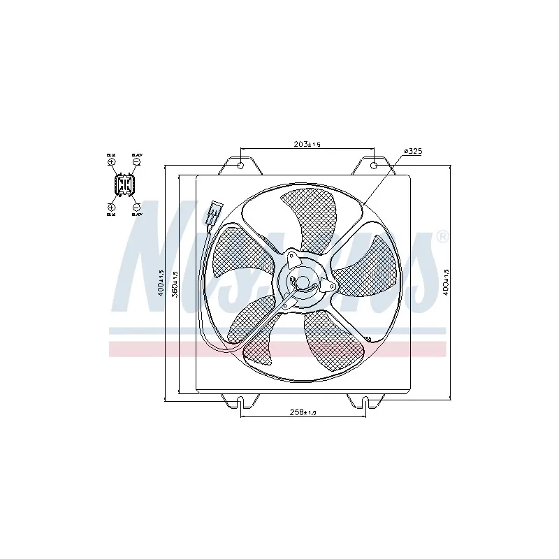 Ventilateur, refroidissement du moteur NISSENS 85530