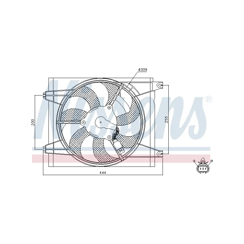 Ventilateur, refroidissement du moteur NISSENS 85587