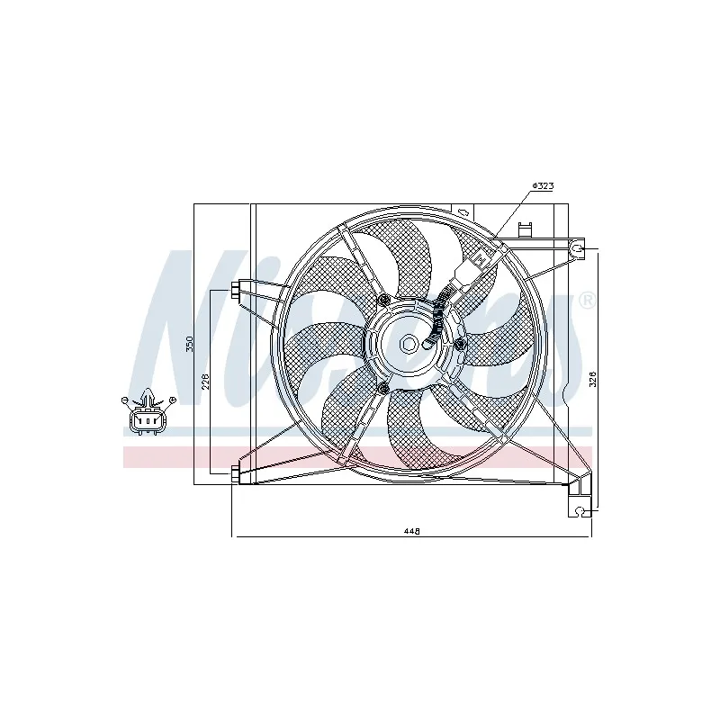 Ventilateur, refroidissement du moteur NISSENS 85589