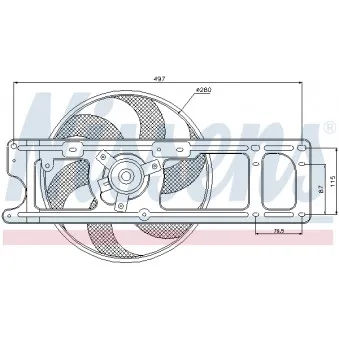 Ventilateur, refroidissement du moteur NISSENS 85597