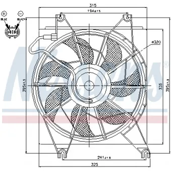 Ventilateur, refroidissement du moteur NISSENS 85620