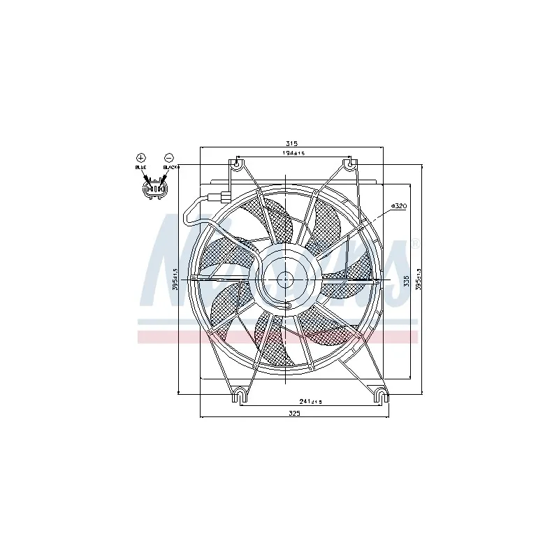 Ventilateur, refroidissement du moteur NISSENS 85620