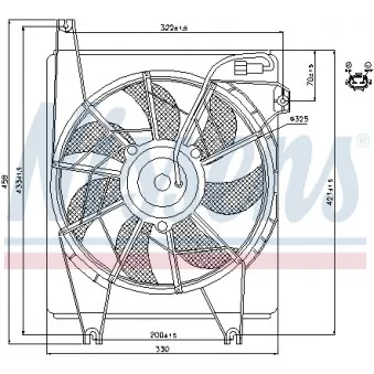 Ventilateur, refroidissement du moteur NISSENS 85623