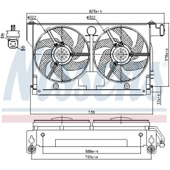 Ventilateur, refroidissement du moteur NISSENS 85661