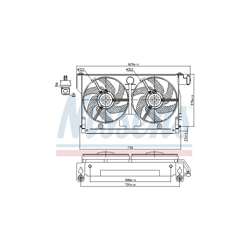 Ventilateur, refroidissement du moteur NISSENS 85661