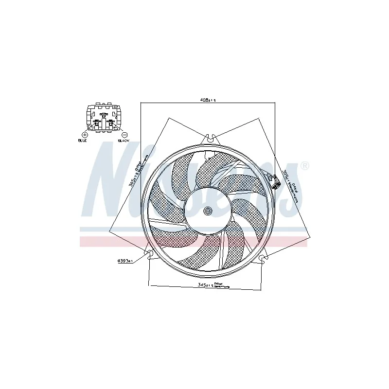 Ventilateur, refroidissement du moteur NISSENS 85671