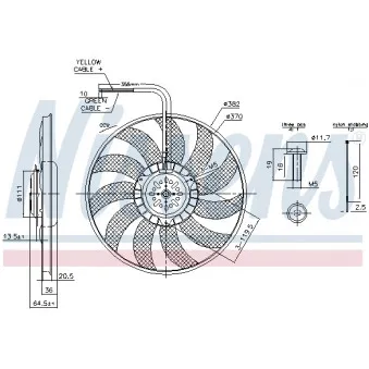 Ventilateur, refroidissement du moteur NISSENS 85732