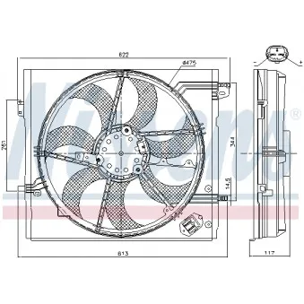 Ventilateur, refroidissement du moteur NISSENS 85946