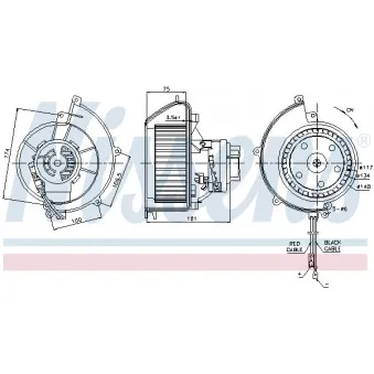 Pulseur d'air habitacle NISSENS 87082
