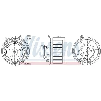 Pulseur d'air habitacle NISSENS 87185
