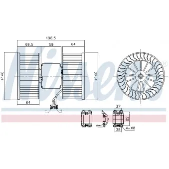 Pulseur d'air habitacle NISSENS 87196