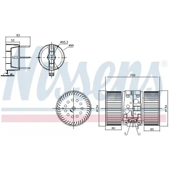 Pulseur d'air habitacle NISSENS 87356
