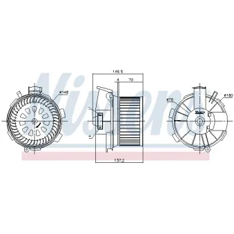 Pulseur d'air habitacle NISSENS 87744