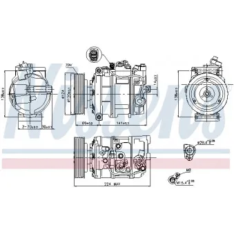 Compresseur, climatisation NISSENS 890025