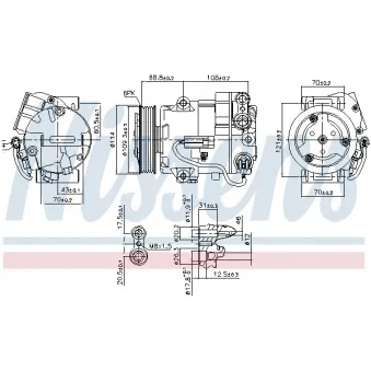 Compresseur, climatisation NISSENS 890058