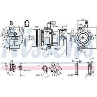 Compresseur, climatisation NISSENS 890087