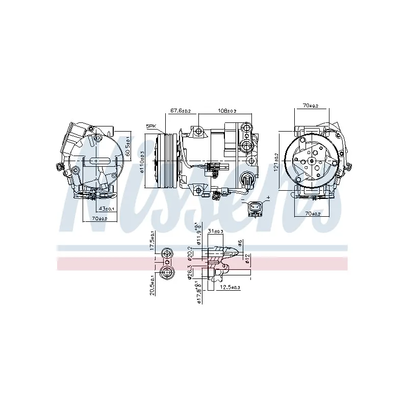 Compresseur, climatisation NISSENS 890268