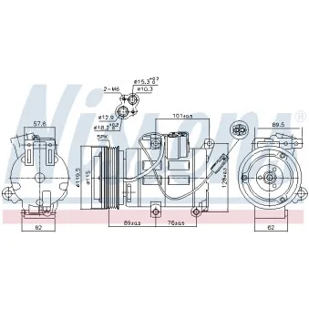 Compresseur, climatisation NISSENS 890315