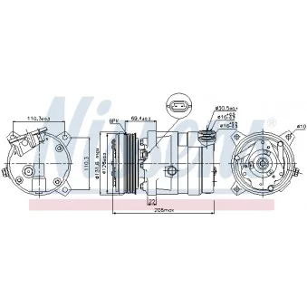 Compresseur, climatisation NISSENS 89058
