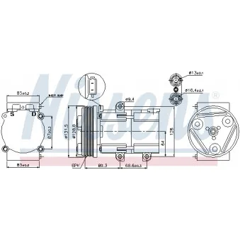 Compresseur, climatisation NISSENS 89068