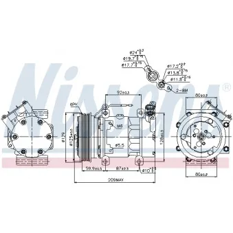 Compresseur, climatisation NISSENS 89128