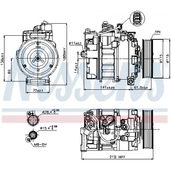 Compresseur, climatisation NISSENS 89210