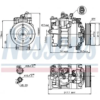 Compresseur, climatisation NISSENS 89223