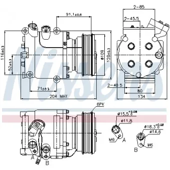 Compresseur, climatisation NISSENS 89233
