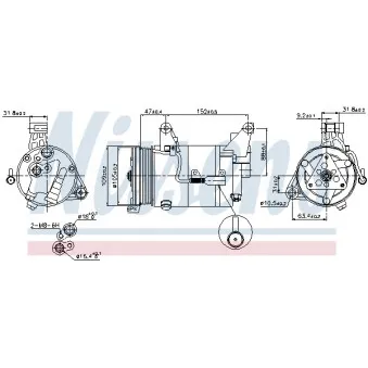 Compresseur, climatisation NISSENS 89340