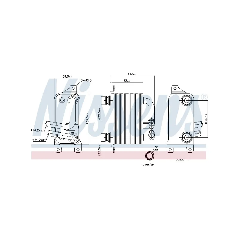 Radiateur d'huile NISSENS 90621