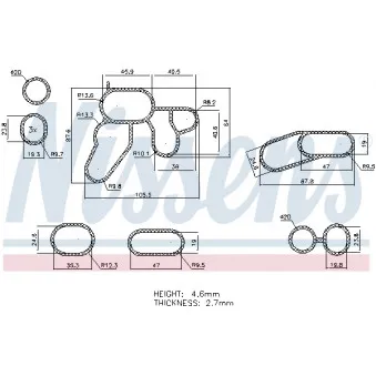 Kit de joints, radiateur d'huile NISSENS 9070005