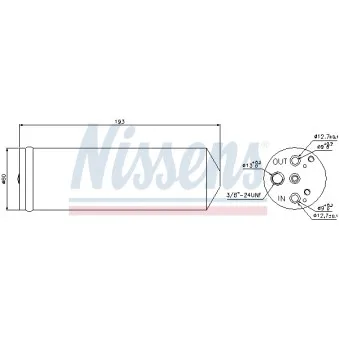 Filtre déshydratant, climatisation NISSENS 95082