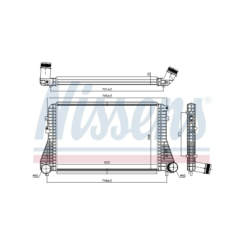 Intercooler, échangeur NISSENS 96234