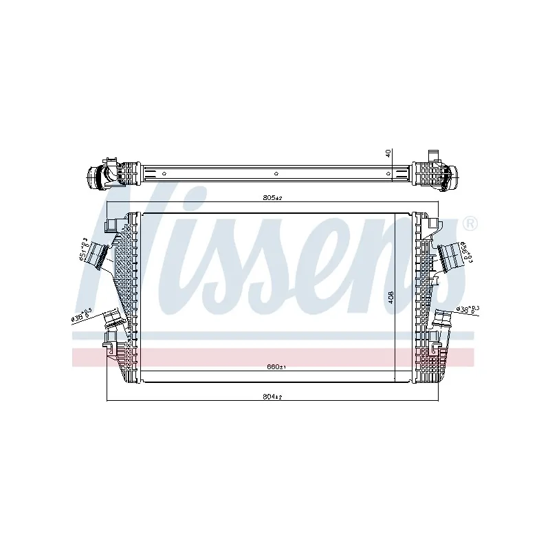 Intercooler, échangeur NISSENS 96455