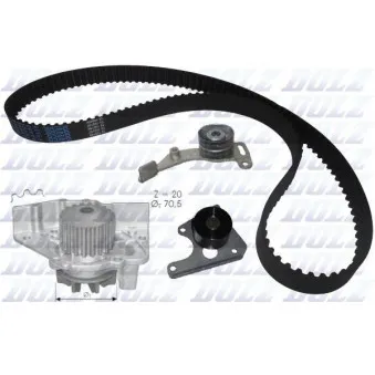Pompe à eau + kit de courroie de distribution DOLZ KD023