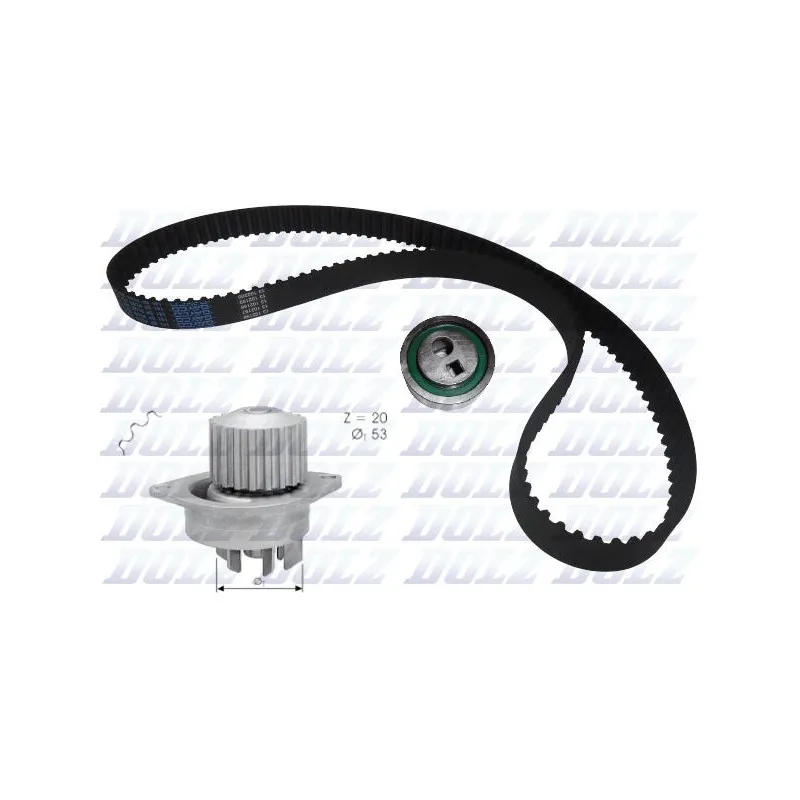 Pompe à eau + kit de courroie de distribution DOLZ KD028