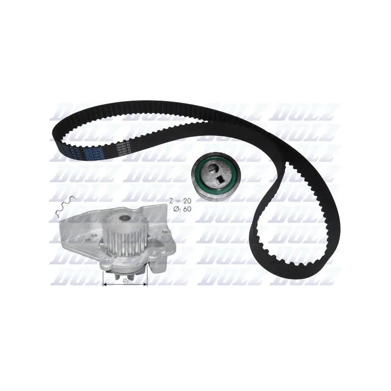 Pompe à eau + kit de courroie de distribution DOLZ KD030