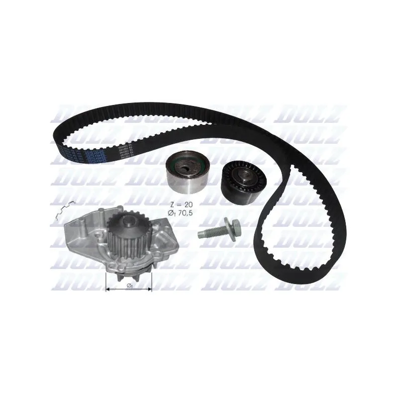 Pompe à eau + kit de courroie de distribution DOLZ KD034