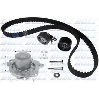 Pompe à eau + kit de courroie de distribution DOLZ KD045