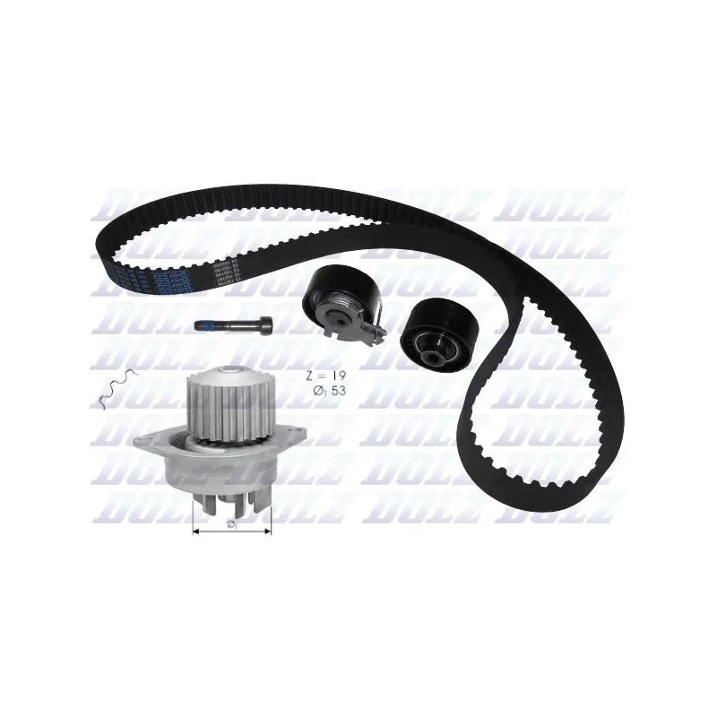 Pompe à eau + kit de courroie de distribution DOLZ KD049